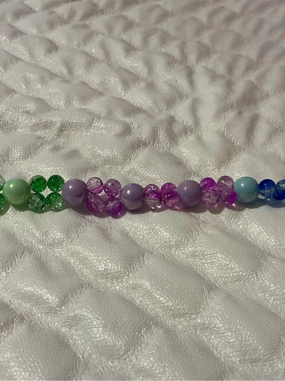 Pink and Teal Beaded Stretch Bracelet - Women's Jewelry